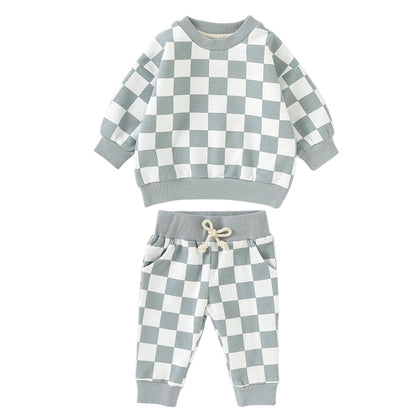 Checkered Sweater and Jogger Set