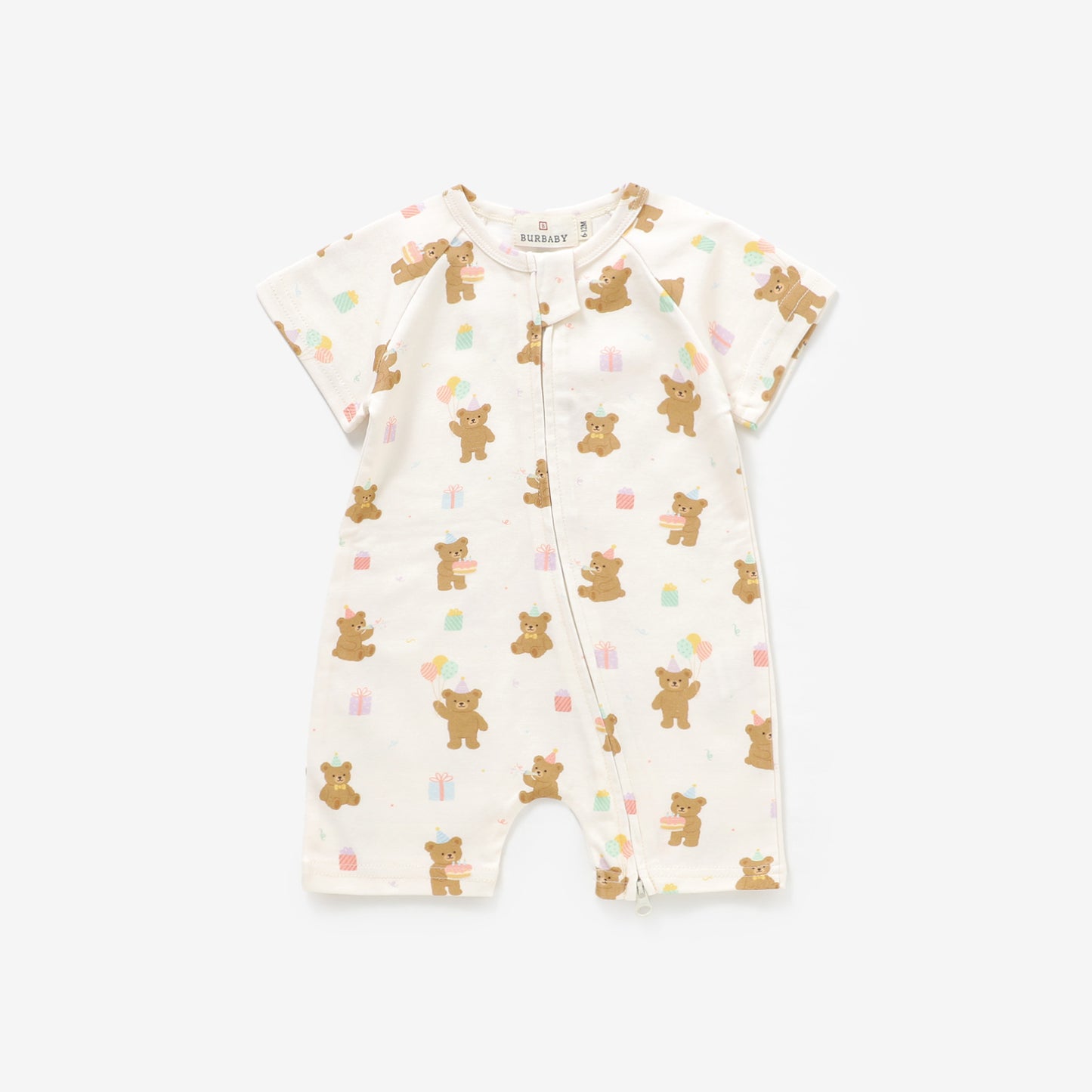 Birthday Bear Blush Short Sleeve Romper