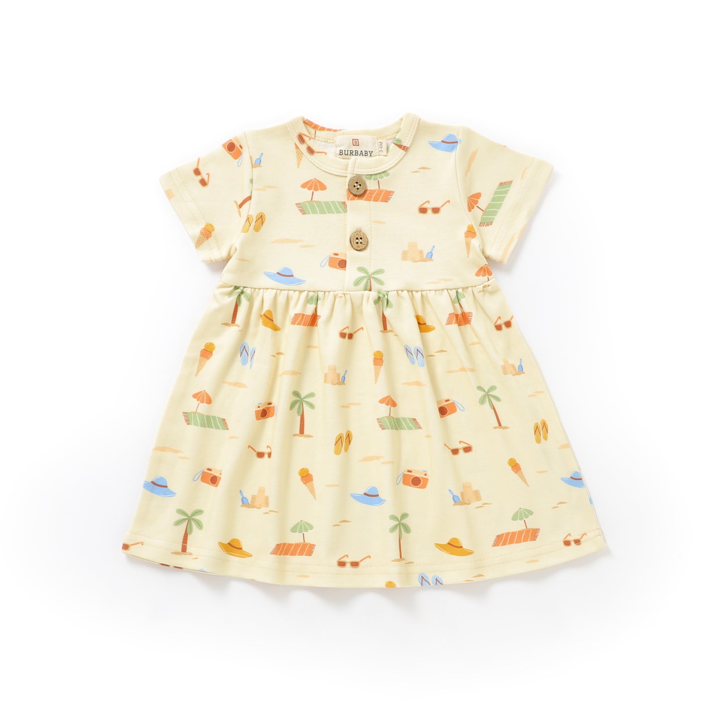 Sandy Toes 100% Organic Cotton Short Sleeve Button Dress | Soft, Comfortable & Stylish