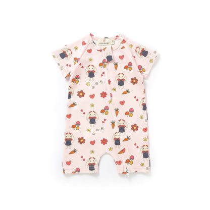 Bloom Bunny 100% Organic Cotton Baby Romper | Soft, Comfortable & Stylish with 2-Way Zipper