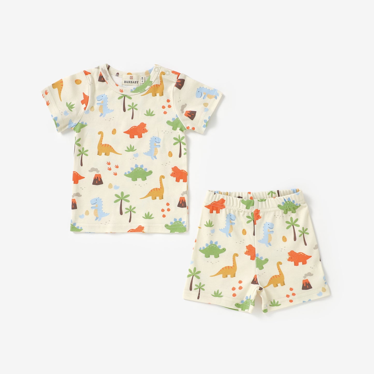 Spring 2026 Dino Adventure Short Sleeve Shorts Set | 100% Organic Cotton Baby & Toddler Outfit