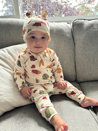Lumberjack Organic Cotton Canadian Fall Double-Lined Bear Beanie Hat | Burbaby