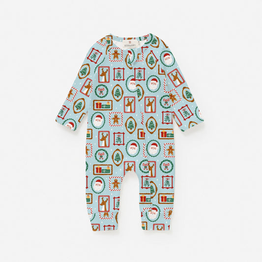 Blue Holiday Keepsake Romper