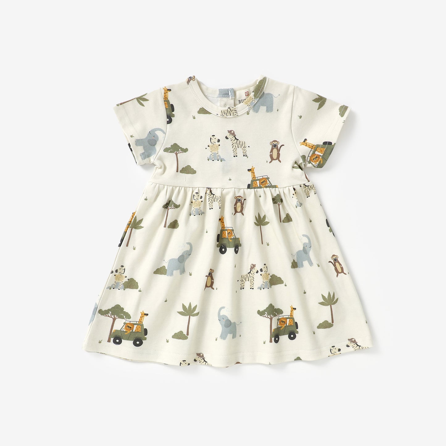 Spring 2026 Safari Adventure Short Sleeve Dress | 100% Organic Cotton Baby & Toddler Dress