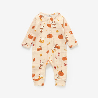 Pumpkin Spice Long Sleeve Romper