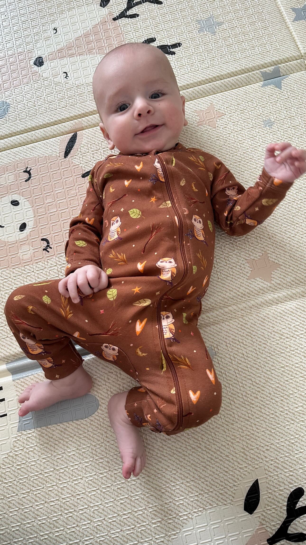 Owl Be Cozy Print Romper – 100% Organic Cotton Baby Romper | Soft, Comfortable & Stylish with 2 Way Zipper