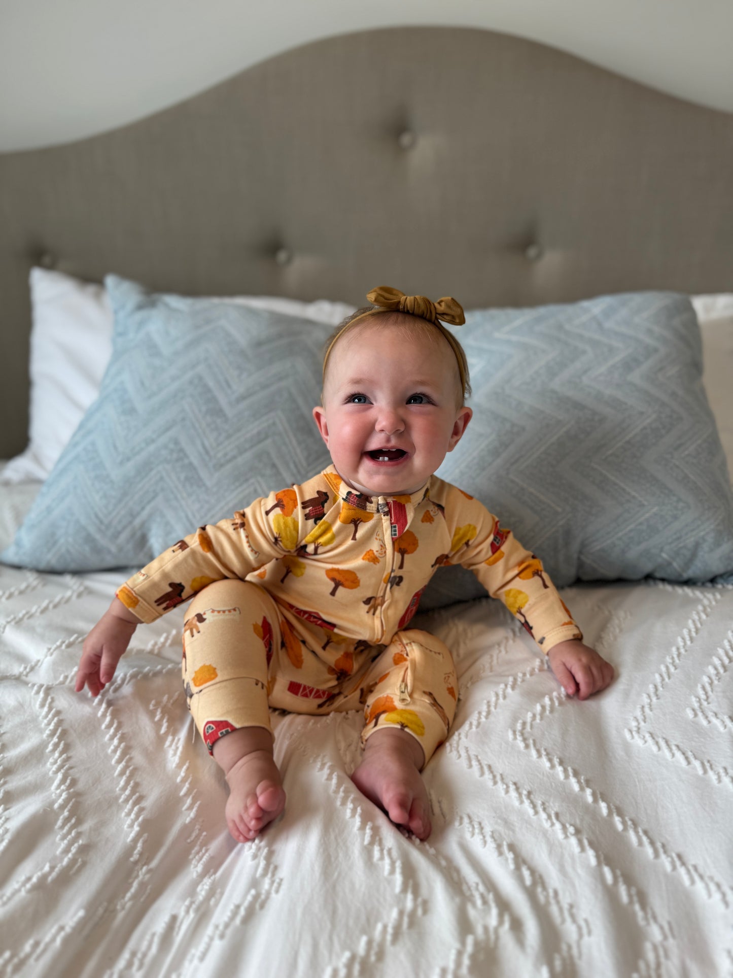 Autumn Farm Organic Cotton Two-Way Zipper Baby Romper | Burbaby