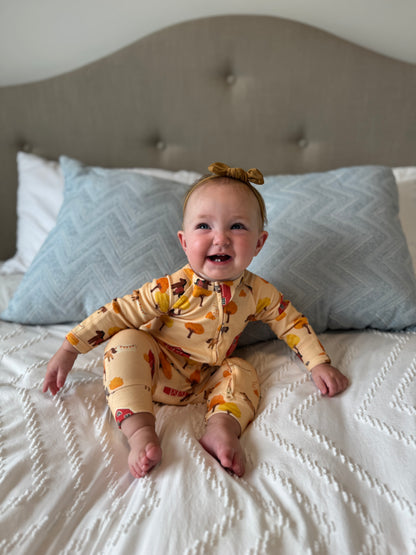 Autumn Farm Organic Cotton Two-Way Zipper Baby Romper | Burbaby