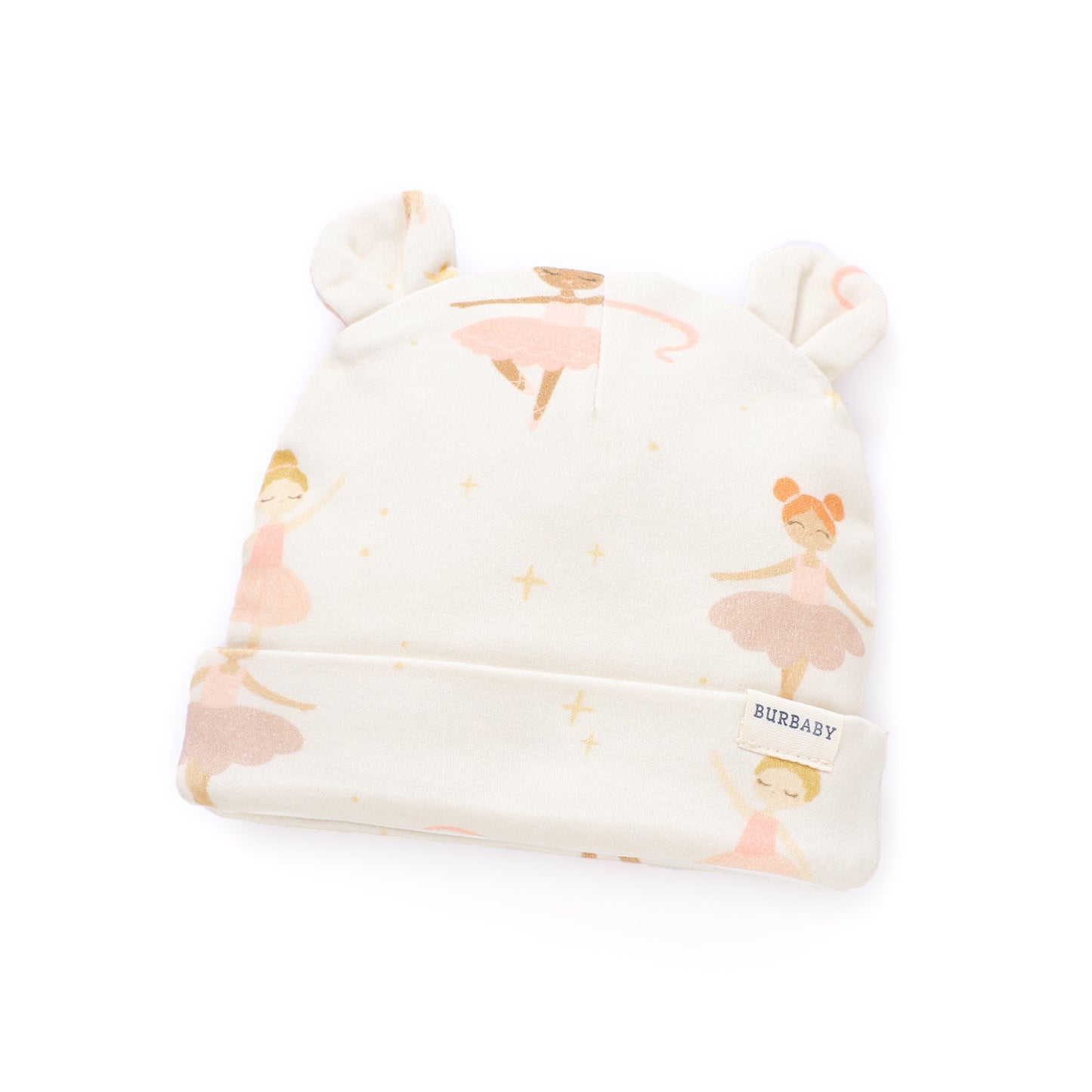 Ballerina Dreams Organic Cotton Double-Lined Bear Beanie Hat | Burbaby