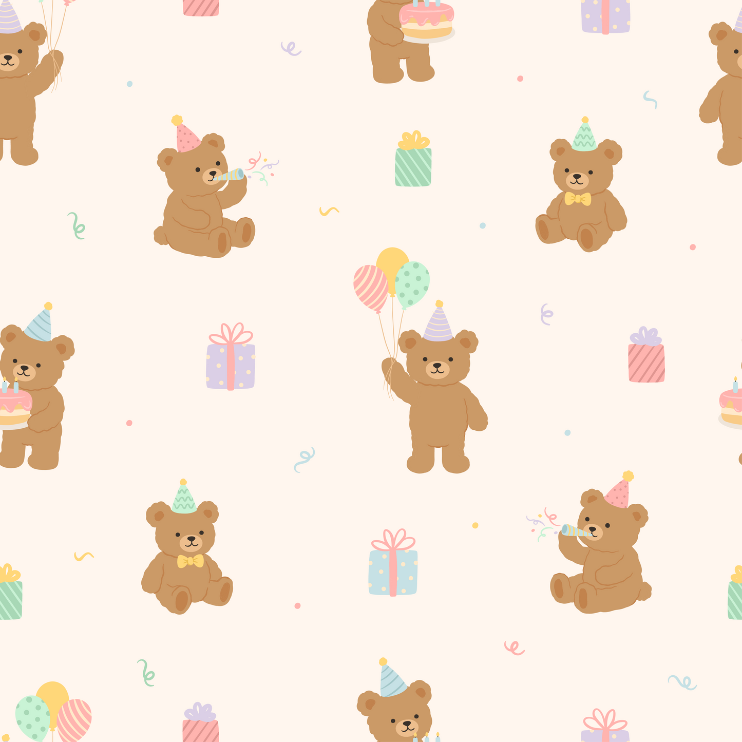 Birthday Bear Blush Short Sleeve Romper