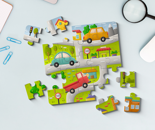 Cars Puzzle for Toddlers | Wooden Puzzle | 18 Month+ Fine Motor Toy | Cars Puzzle for Kids