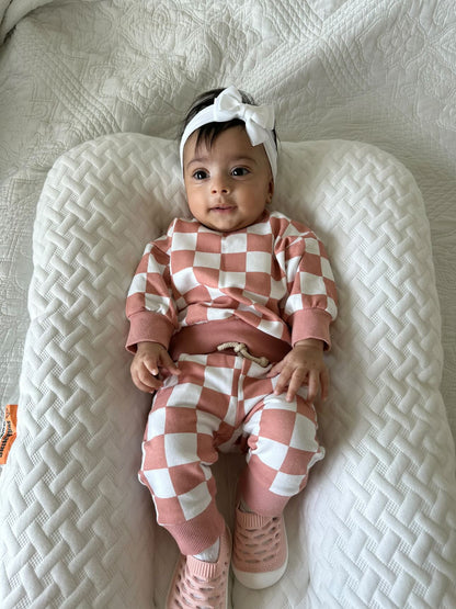 Checkered Sweater and Jogger Set