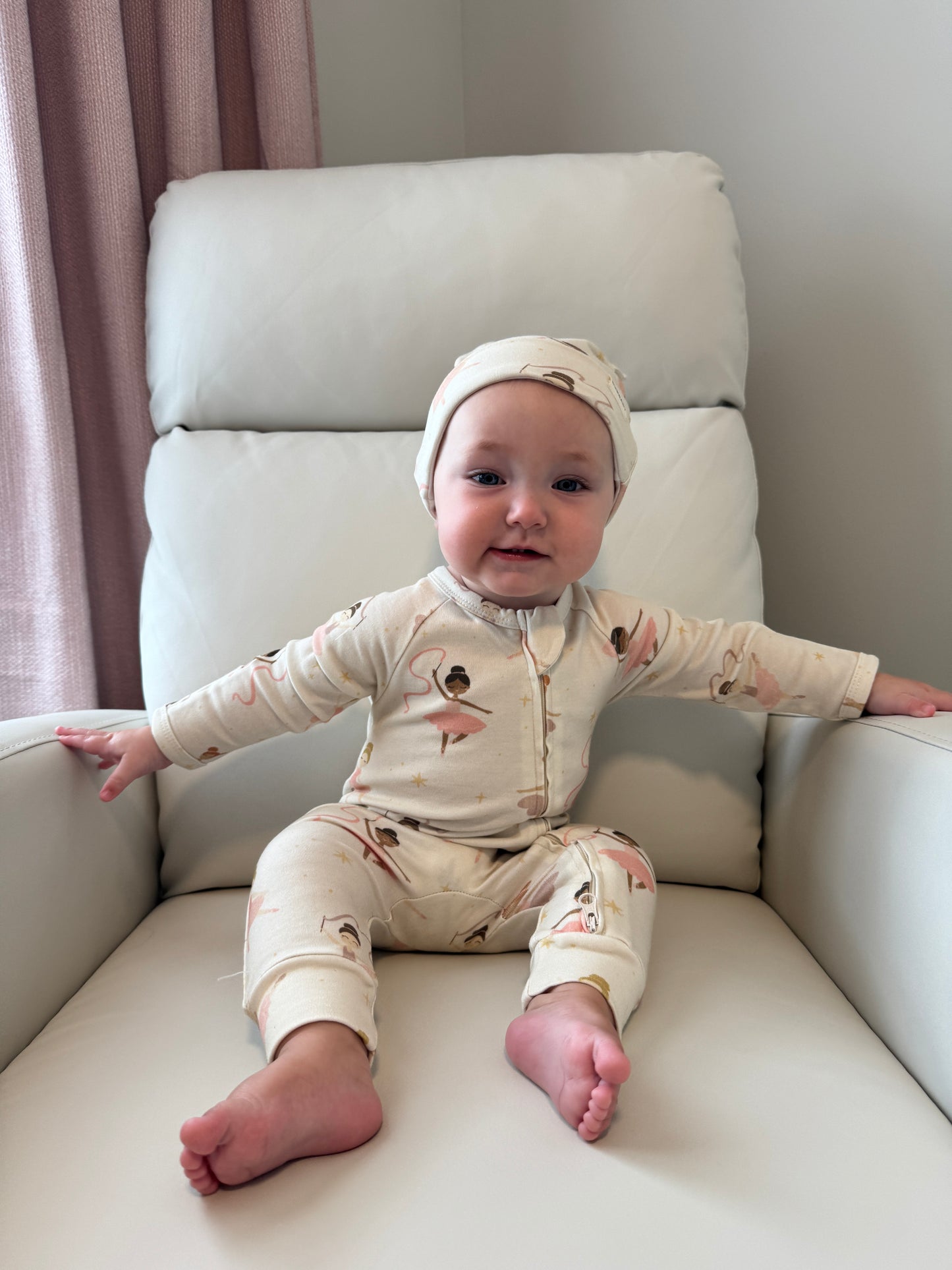 Ballerina Dreams Organic Cotton Double-Lined Bear Beanie Hat | Burbaby