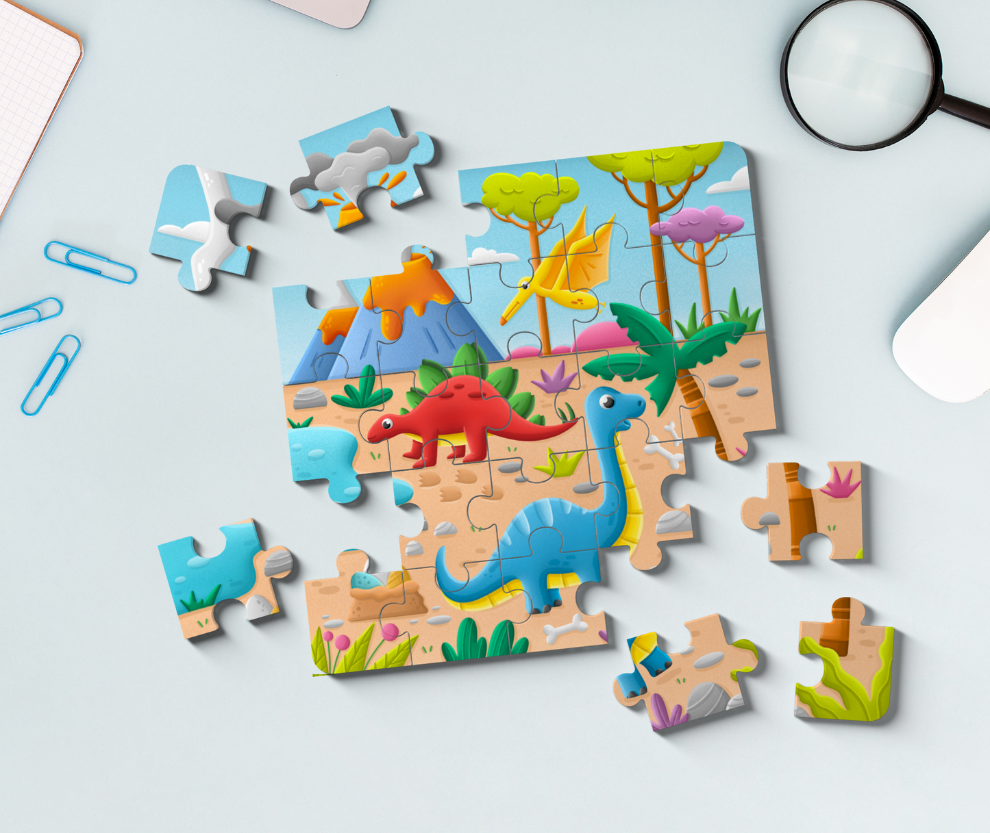 Dinosaur Puzzle for Toddlers | Wooden Puzzle | 18 Month+ Fine Motor Toy | Dinosaur Puzzle for Kids