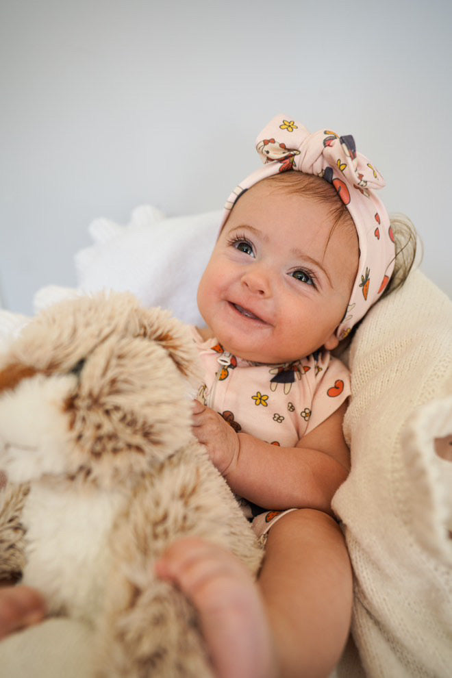 Bloom Bunny 100% Organic Cotton Baby Romper | Soft, Comfortable & Stylish with 2-Way Zipper