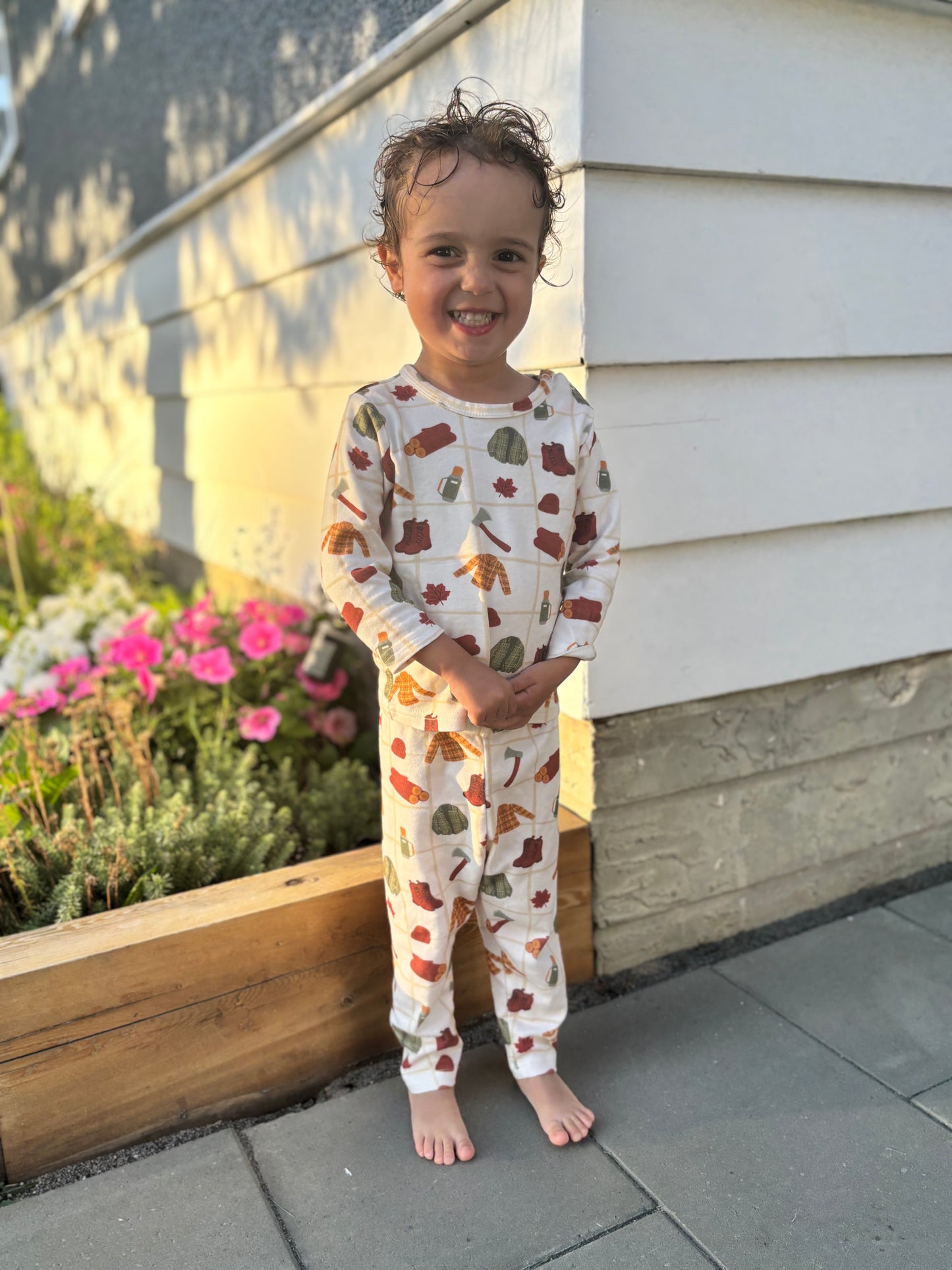 Lumberjack Organic Cotton Canadian Fall Baby & Toddler Two-Piece Set | Burbaby