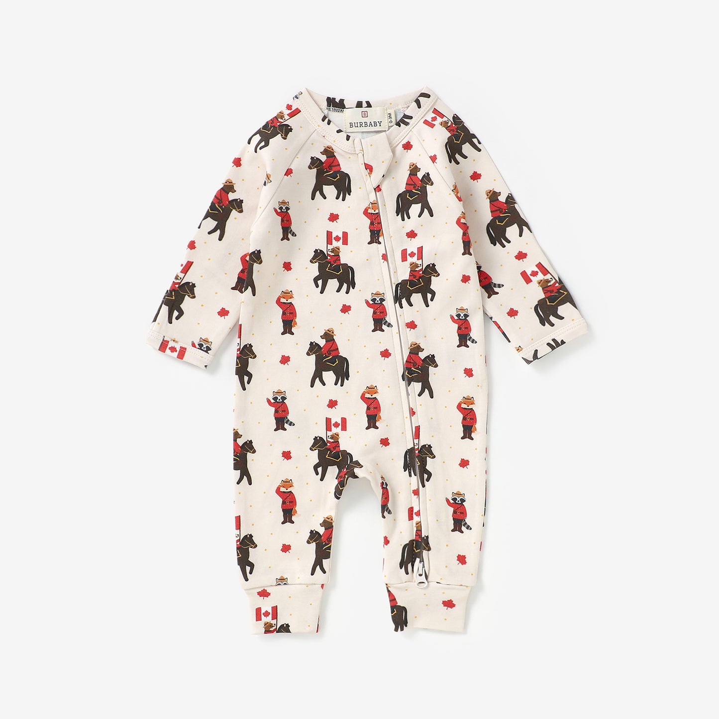 Mountie Friends Long Sleeve 2 Way Zipper Romper