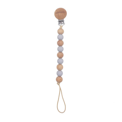 Silicone Pacifier Clip with Beechwood Clip | Safe, Durable & Stylish Clip for Babies | Food Grade Silicone & Eco-Friendly Beechwood"