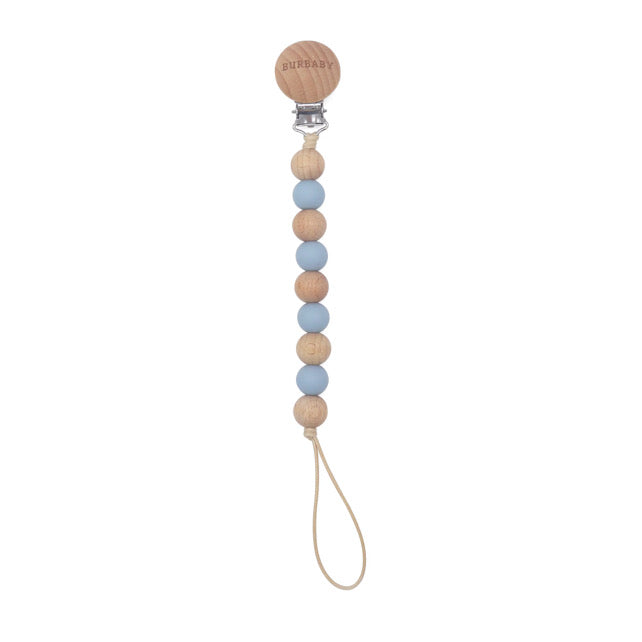 Silicone Pacifier Clip with Beechwood Clip | Safe, Durable & Stylish Clip for Babies | Food Grade Silicone & Eco-Friendly Beechwood"