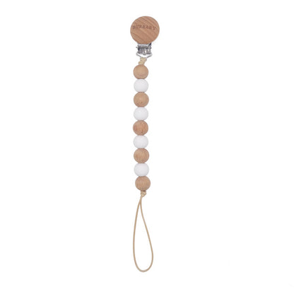 Silicone Pacifier Clip with Beechwood Clip | Safe, Durable & Stylish Clip for Babies | Food Grade Silicone & Eco-Friendly Beechwood"