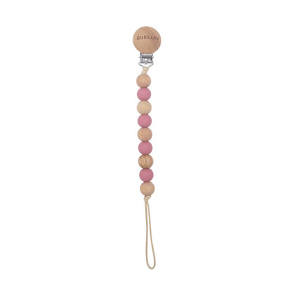 Silicone Pacifier Clip with Beechwood Clip | Safe, Durable & Stylish Clip for Babies | Food Grade Silicone & Eco-Friendly Beechwood"