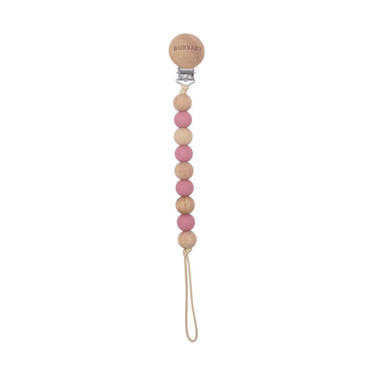 Silicone Pacifier Clip with Beechwood Clip | Safe, Durable & Stylish Clip for Babies | Food Grade Silicone & Eco-Friendly Beechwood"