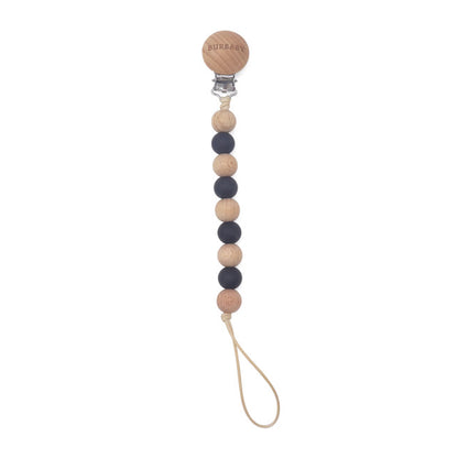 Silicone Pacifier Clip with Beechwood Clip | Safe, Durable & Stylish Clip for Babies | Food Grade Silicone & Eco-Friendly Beechwood"