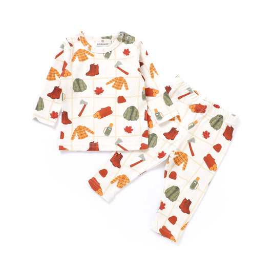 Lumberjack Organic Cotton Canadian Fall Baby & Toddler Two-Piece Set | Burbaby