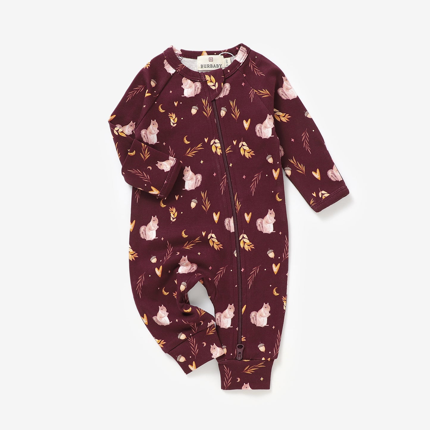 Dark Red Squirrel Romper