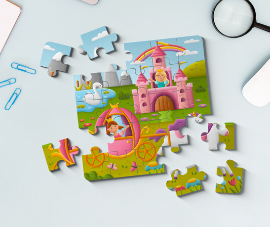 Princess and Castle Puzzle for Toddlers | Wooden Puzzle | 18 Month+ Fine Motor Toy | Princess Puzzle for Kids