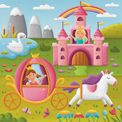 Princess and Castle Puzzle for Toddlers | Wooden Puzzle | 18 Month+ Fine Motor Toy | Princess Puzzle for Kids